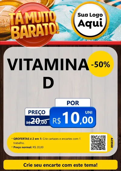 Modelo de Cartaz para Cartaz A4 Vertical com o tema Está Muito Barato para Farmácia