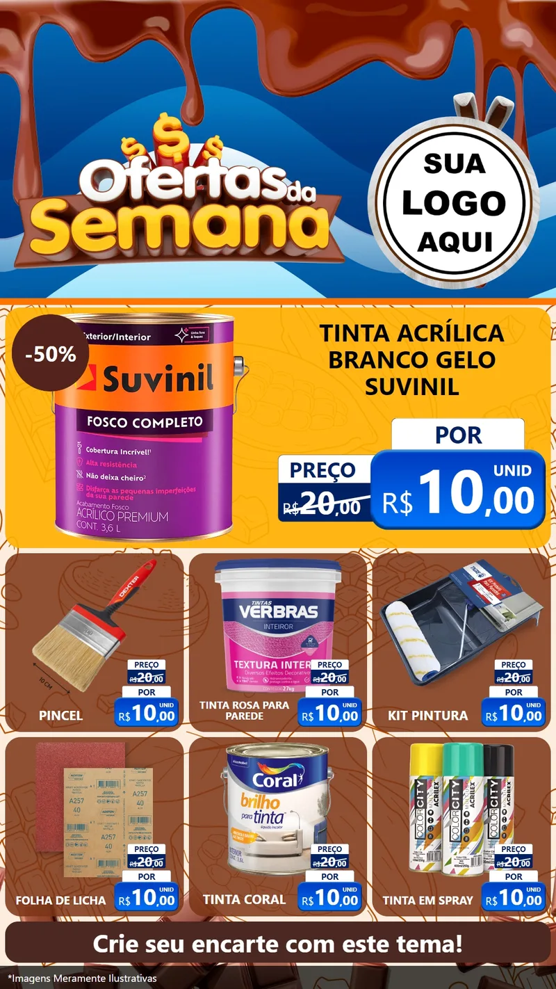 Modelo de Rede Social para Stories com o tema Ofertas da Semana - Páscoa para Tintas e Ferramentas
