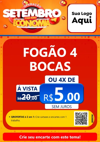 Modelo de Cartaz para Cartaz A4 Vertical com o tema Operação Setembro Com Muita Economia para Móveis e Eletro