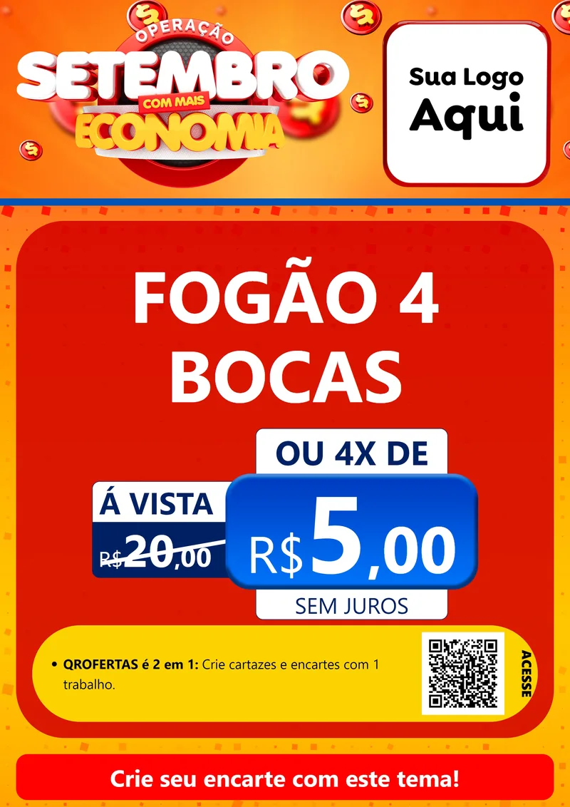 Modelo de Cartaz para Cartaz A4 Vertical com o tema Operação Setembro Com Muita Economia para Móveis e Eletro