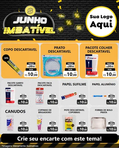 Modelo de Rede Social para Feed Instagram com o tema Junho Imbatível para Embalagens