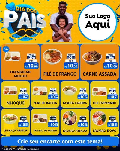 Modelo de Rede Social para Feed Instagram com o tema Dia dos Pais para Restaurante