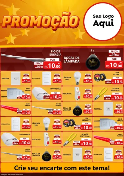Modelo de Encarte para Encarte A4 Vertical com o tema Promoção para Materiais Elétricos