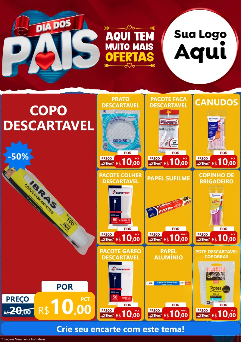 Modelo de Encarte para Encarte A4 Vertical com o tema Dia dos Pais para Embalagens
