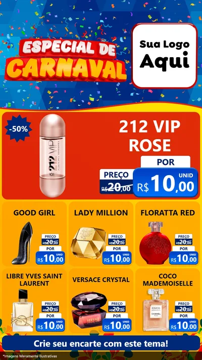 Modelo de Rede Social para Stories com o tema Especial de Carnaval para Perfumes