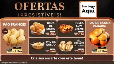 Modelo de TV para TV Horizontal com o tema Ofertas Irresistíveis! para Padaria