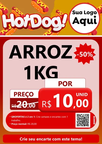 Modelo de Cartaz para Cartaz A4 Vertical com o tema Hot Dog
