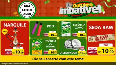 Modelo de TV para TV Horizontal com o tema Outubro Imbatível para Tabacaria
