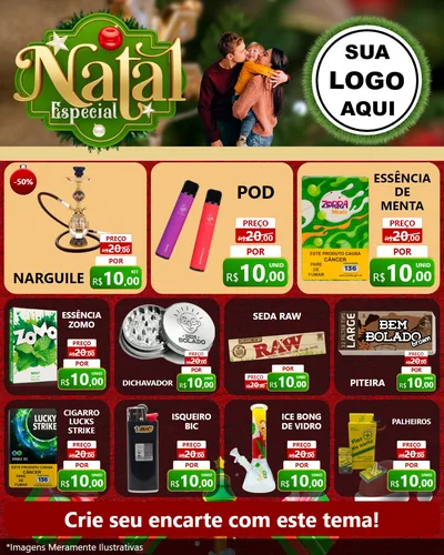 Modelo de Rede Social para Feed Instagram com o tema Natal Especial para Tabacaria