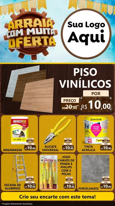 Modelo de Rede Social para Stories com o tema Ofertas de São João - Junina para Material para Construção