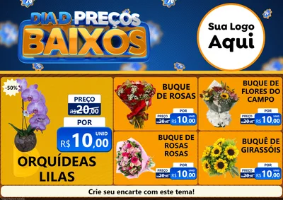 Modelo de Encarte para Encarte A4 Horizontal com o tema Dia D Preço Baixo para Floricultura e jardim
