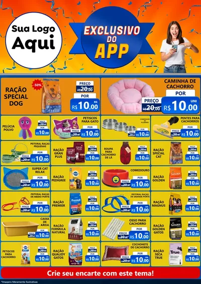 Modelo de Encarte para Encarte A4 Vertical com o tema Exclusivo do Aplicativo para Pet Shop