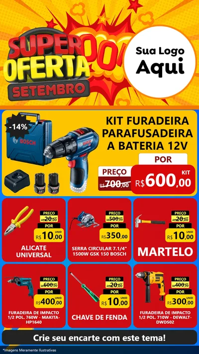 Modelo de Rede Social para Stories com o tema Super Oferta Setembro para Maquinas e Ferramentas
