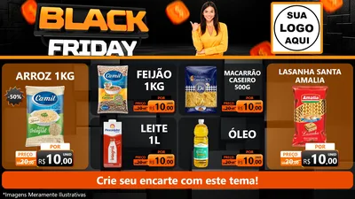 Modelo de TV para TV Horizontal com o tema Black Friday para Supermercado