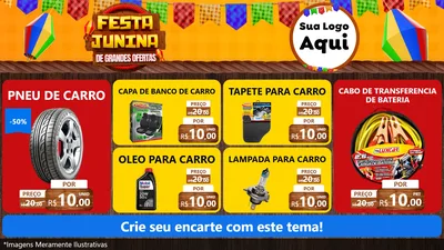 Modelo de TV para TV Horizontal com o tema Festa Junina de Grandes Ofertas para Auto peças