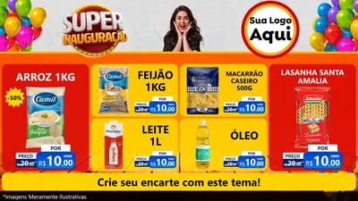 Modelo de TV para TV Horizontal com o tema Super Inauguração para Supermercado