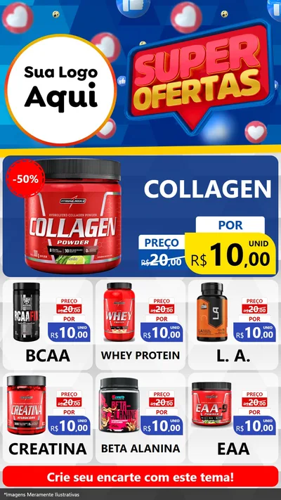 Modelo de Rede Social para Stories com o tema Super Ofertas para Suplementos alimentares