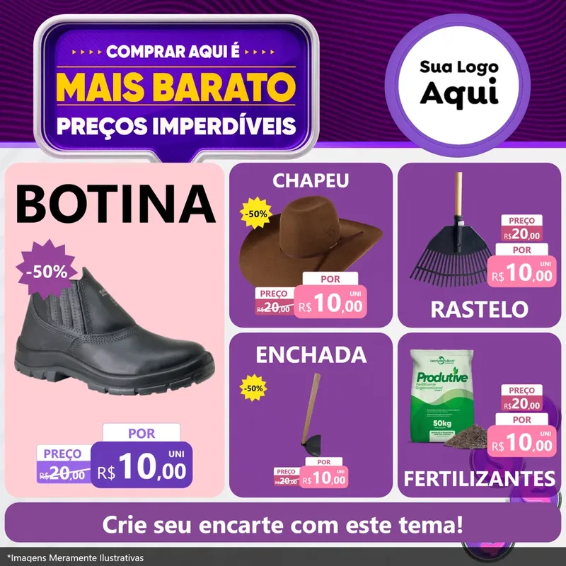 Modelo de Rede Social para Feed Facebook com o tema Mais Barato para Agropecuária