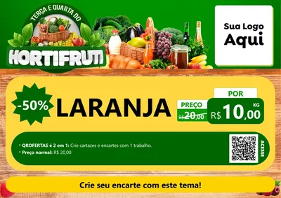 Modelo de Cartaz para Cartaz A4 Horizontal com o tema Terça e Quarta do Hortifruti para Hortifrúti