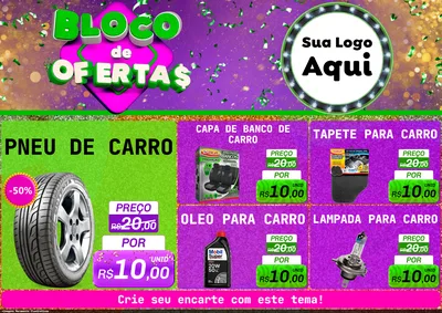 Modelo de Encarte para Encarte A4 Horizontal com o tema Bloco de Ofertas para Auto peças