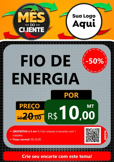 Modelo de Cartaz para Cartaz A4 Vertical com o tema Mês do Cliente para Materiais Elétricos