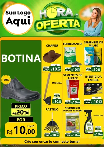Modelo de Encarte para Encarte A4 Vertical com o tema Hora da Oferta para Agropecuária