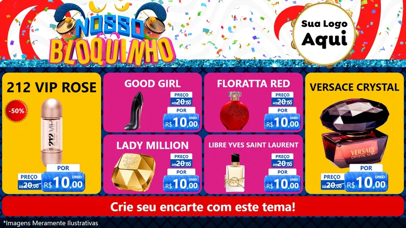 Modelo de TV para TV Horizontal com o tema Nosso Bloquinho para Perfumes