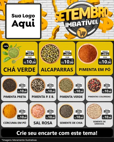 Modelo de Rede Social para Feed Instagram com o tema Setembro Imbatível para Produtos Naturais