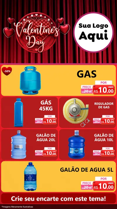 Modelo de TV para TV Vertical com o tema Valentine's Day para Água e gás