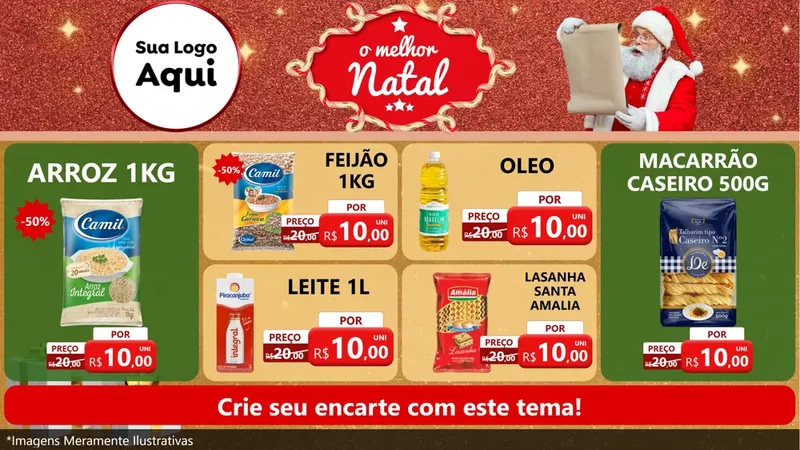 Modelo de TV para TV Horizontal com o tema O Melhor Natal para Supermercado