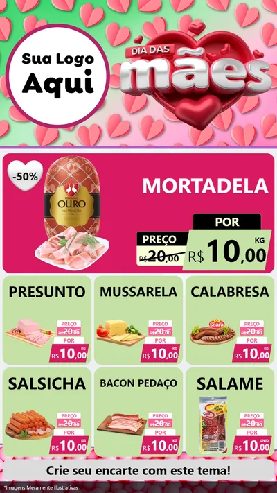 Modelo de Rede Social para Stories com o tema Dia das Mães para Frios e Laticínios