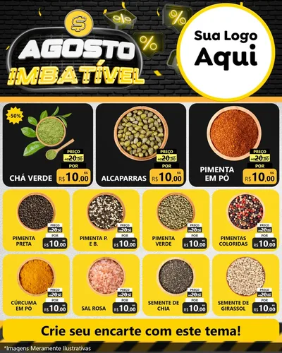 Modelo de Rede Social para Feed Instagram com o tema Agosto Imbatível para Produtos Naturais