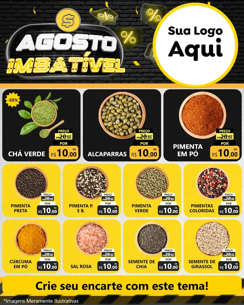 Modelo de Rede Social para Feed Instagram com o tema Agosto Imbatível para Produtos Naturais