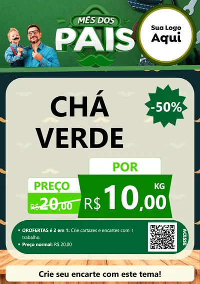 Modelo de Cartaz para Cartaz A4 Vertical com o tema Mês dos Pais para Produtos Naturais