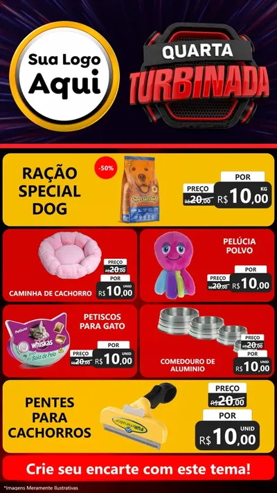 Modelo de TV para TV Vertical com o tema Quarta Turbinada para Pet Shop