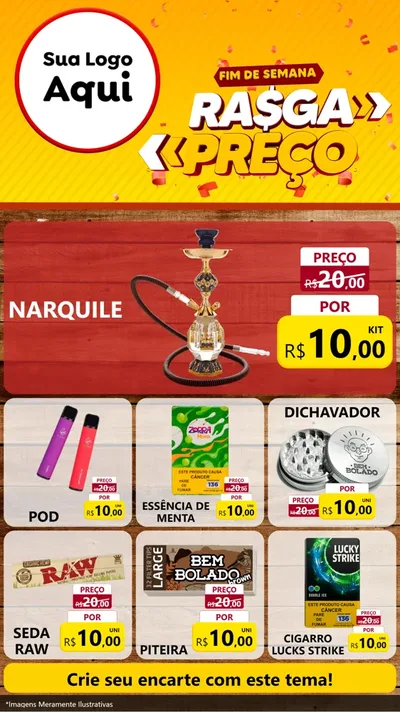 Modelo de Rede Social para Stories com o tema Fim de Semana Rasga Preços para Tabacaria