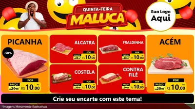 Modelo de TV para TV Horizontal com o tema Quinta-feira Maluca para Açougue