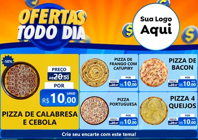 Modelo de Encarte para Encarte A4 Horizontal com o tema Ofertas Todo Dia para Pizzaria