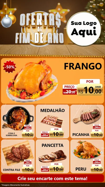 Modelo de Rede Social para Stories com o tema Ofertas de Fim de Ano para Assados