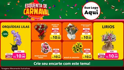 Modelo de TV para TV Horizontal com o tema Esquenta de Carnaval para Floricultura e jardim