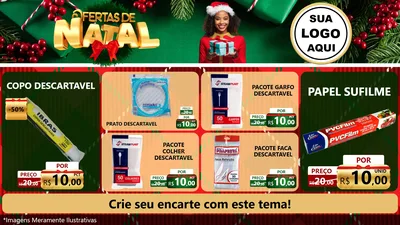 Modelo de TV para TV Horizontal com o tema Ofertas de Natal para Embalagens