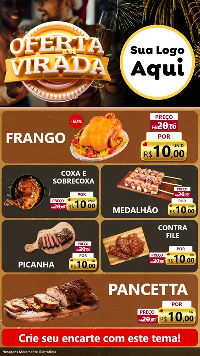 Modelo de TV para TV Vertical com o tema Oferta da Virada para Assados