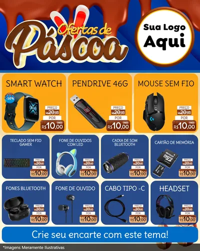 Modelo de Rede Social para Feed Instagram com o tema Ofertas de Páscoa para Informática
