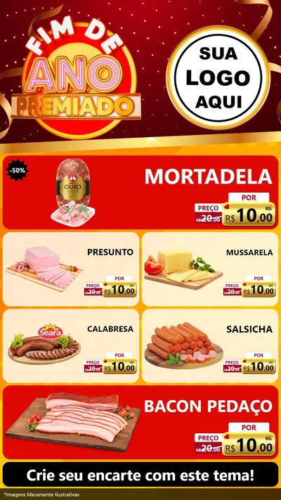 Modelo de TV para TV Vertical com o tema Fim de Ano Premiado para Frios e Laticínios
