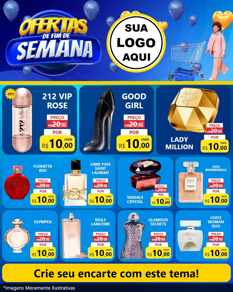 Modelo de Rede Social para Feed Instagram com o tema Ofertas de Fim de Semana para Perfumes