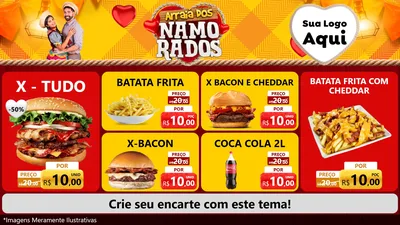 Modelo de TV para TV Horizontal com o tema Arraiá dos Namorados para Hamburgueria