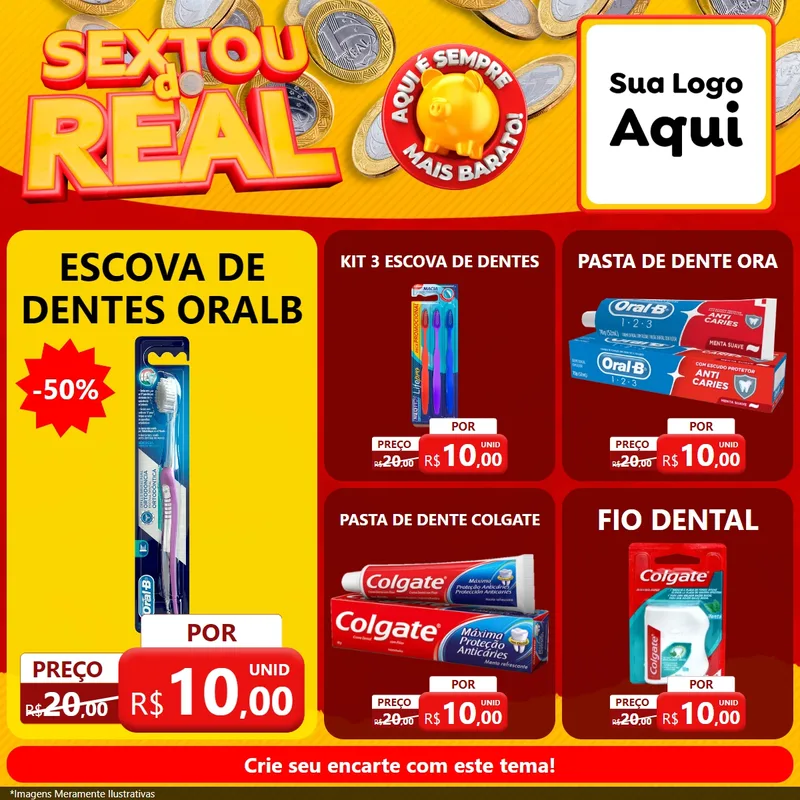 Modelo de Rede Social para Feed Facebook com o tema Sextou do Real para Higiene Pessoal