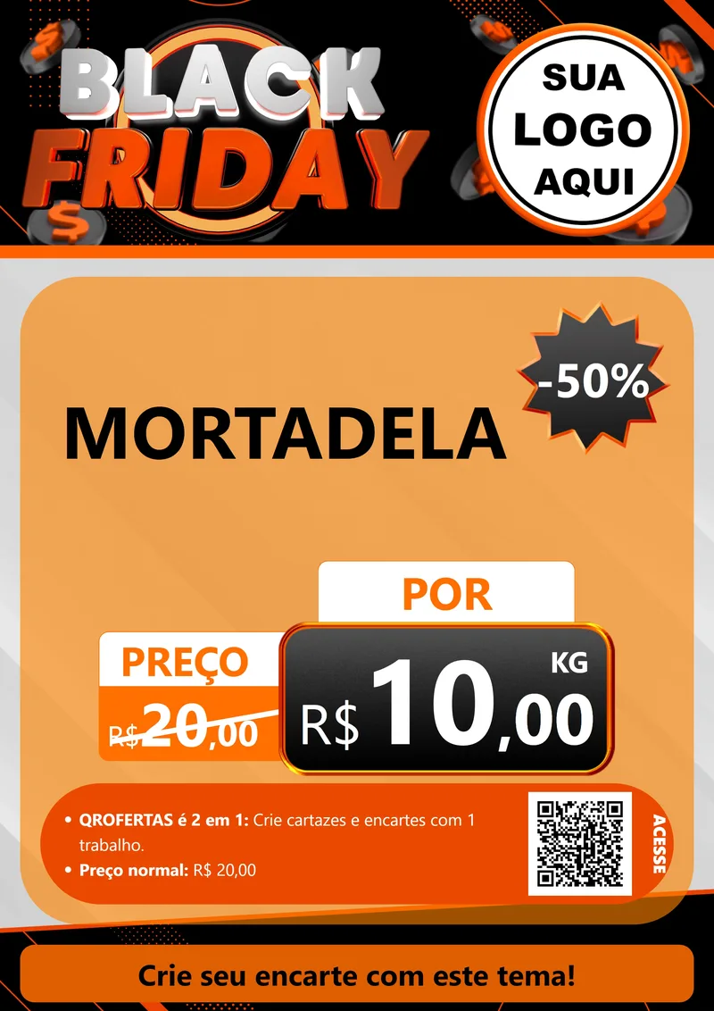 Modelo de Cartaz para Cartaz A4 Vertical com o tema Black Friday para Frios e Laticínios