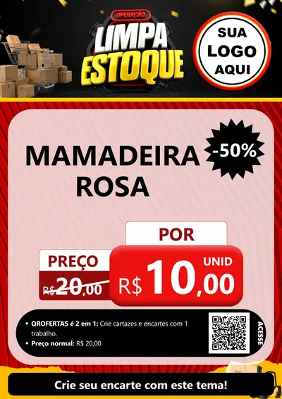 Modelo de Cartaz para Cartaz A4 Vertical com o tema Operação Limpa Estoque para Bebês