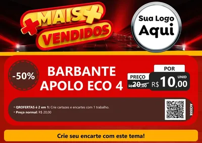Modelo de Cartaz para Cartaz A4 Horizontal com o tema Mais Vendidos para Armarinho e Aviamentos